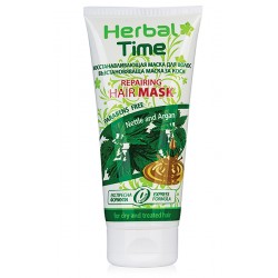 Възстановяваща маска за коса с коприва и арган Herbal Time - Rosa Impex